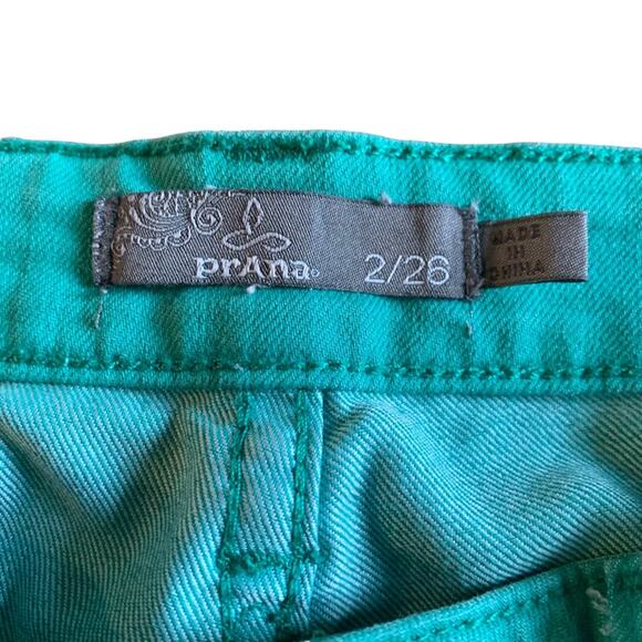 Prana Womens green ombre jeans with ankle zipper size 2 26 - Picture 7 of 7